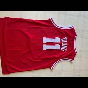 Stitched college Trae Young jersey.